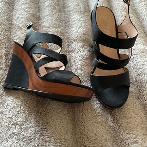 Black Wedge Sandals NWT SIZE 9